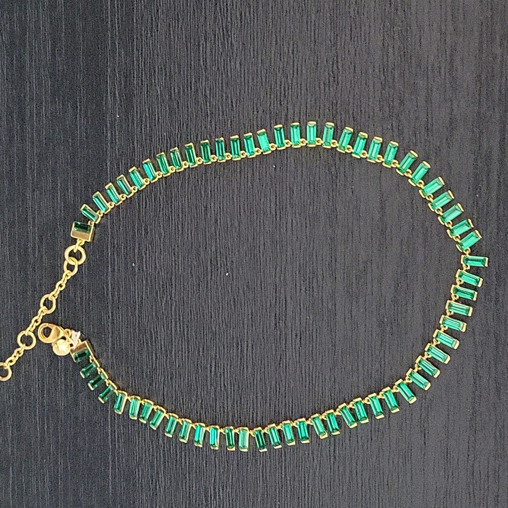 J Crew Green Rectangular Stone Necklace. - image 1